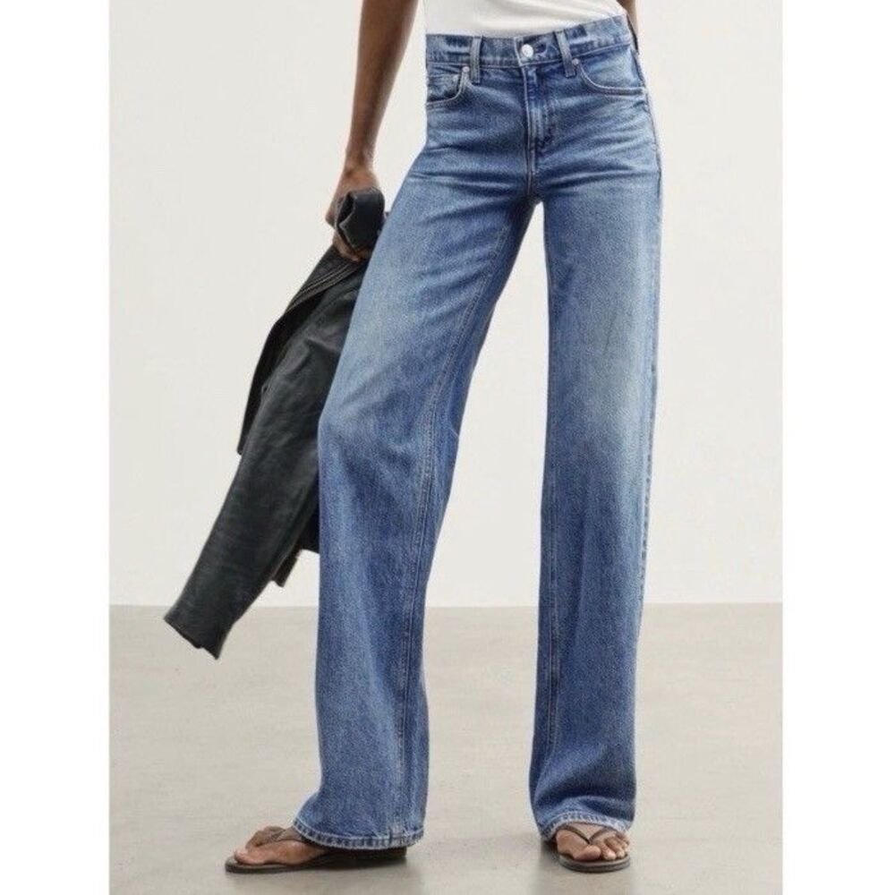 AYR The Secret Sauce Good Mood Blue Jeans Wide Leg High Rise USA Women’s 30S